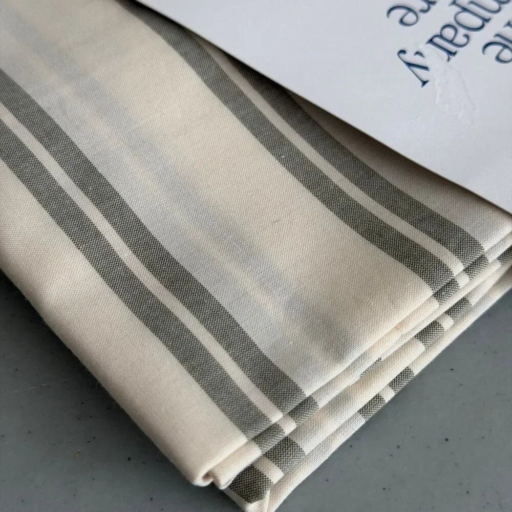 The Company Store NWT Moss Green Tailored Stripes Cotton Percale Sham- King
